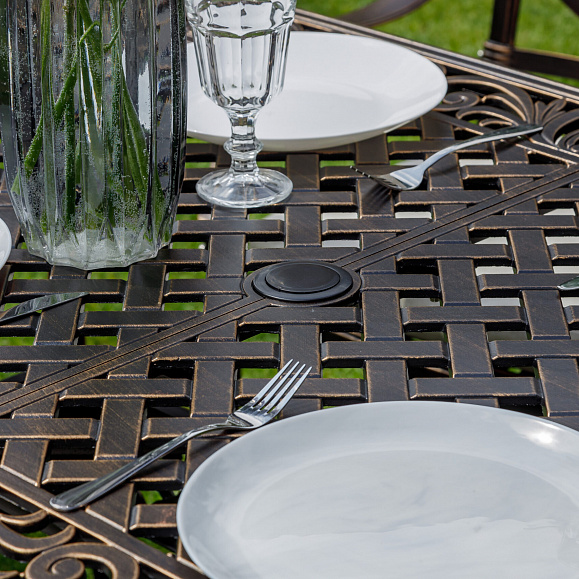 Обеденный комплект Wilhelm Royal Family из литого алюминия на 6 персон. Прямоугольный стол фото 7