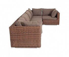 Диван трансформирующийся Лунго 4SIS из искусственного ротанга, цвет коричневый