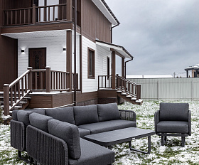 Лаунж-зона Adrian Royal Family с угловым диваном из алюминия