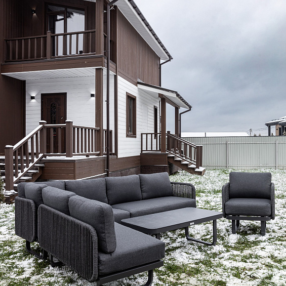 Лаунж-зона Adrian Royal Family с угловым диваном из алюминия фото 2