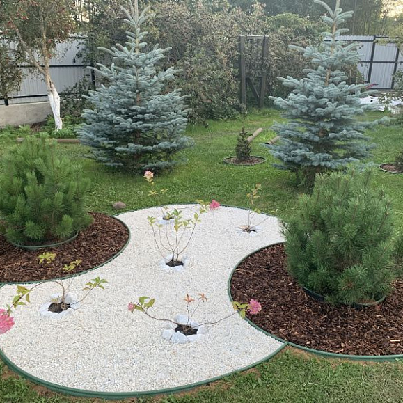 Бордюр садовый KANTA Standartpark SP Б-1000.10.02-ПП пластиковый (Модернизированный кантри) Оливковый 82552-Ол фото 4