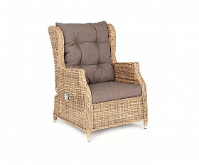 Плетеное кресло раскладное Форио 4SIS из искусственного ротанга, цвет соломенный