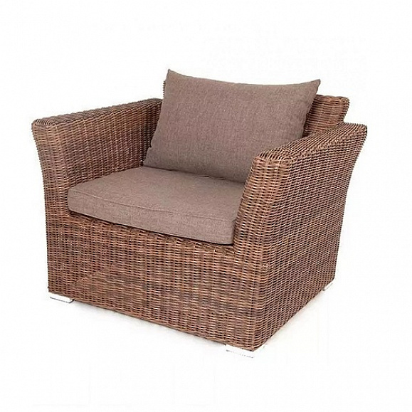 Кресло Капучино 4SIS из искусственного ротанга, цвет коричневый фото 1