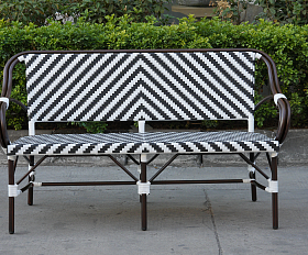 Кабри диван двухместный из искусственного ротанга, цвет черно-белый