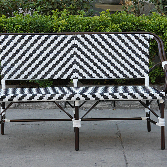 Кабри диван двухместный из искусственного ротанга, цвет черно-белый фото 2