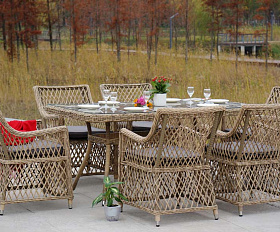 Плетеное кресло Латте 4SIS из искусственного ротанга, цвет соломенный