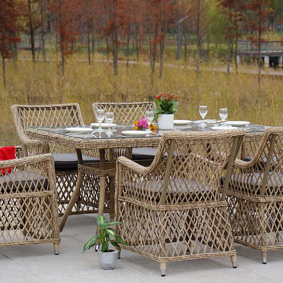 Плетеное кресло Латте 4SIS из искусственного ротанга, цвет соломенный фото 4