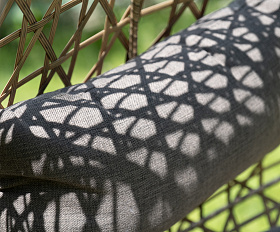 Флоренция подвесное кресло-кокон из искусственного ротанга, цвет соломенный с серой подушкой