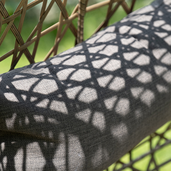 Флоренция подвесное кресло-кокон из искусственного ротанга, цвет соломенный с серой подушкой фото 7