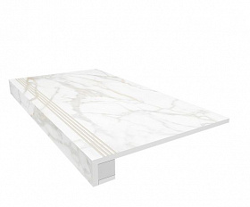 Комплект Керамогранитная ступень Estima SM02 33x120 см с бортиком + Подступенок 14,5х120 см