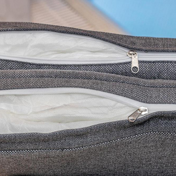 Шезлонг Agata Royal Family из искусственного ротанга с матрасом, цвет серый фото 7