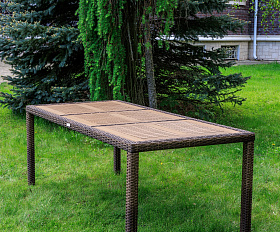 Обеденный стол Amelia Royal Family из искусственного ротанга 200 см, цвет коричневый