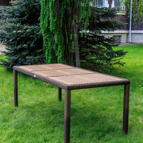 Обеденный стол Amelia Royal Family из искусственного ротанга 200 см, цвет коричневый фото 2