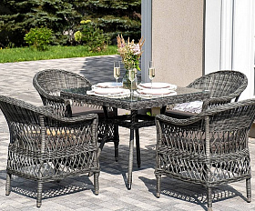 Обеденная Сицилия 4SIS группа плетеная, цвет графит