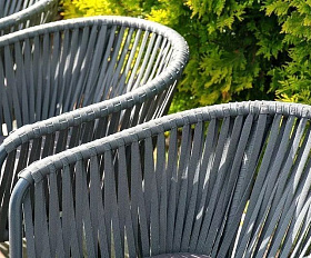 Плетеный стул Бордо 4SIS из роупа (веревки), цвет серый