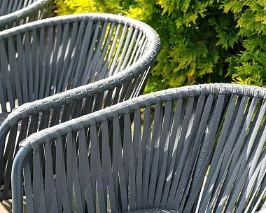 Плетеный стул Бордо 4SIS из роупа (веревки), цвет серый