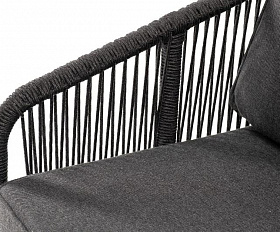 Диван двухместный Канны 4SIS из роупа (веревки), каркас дуб, цвет темно-серый