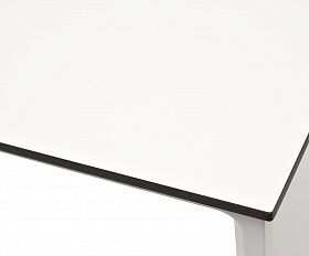 Малага обеденный стол из HPL 90х90см, цвет молочный, каркас белый