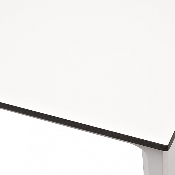 Малага обеденный стол из HPL 90х90см, цвет молочный, каркас белый фото 6