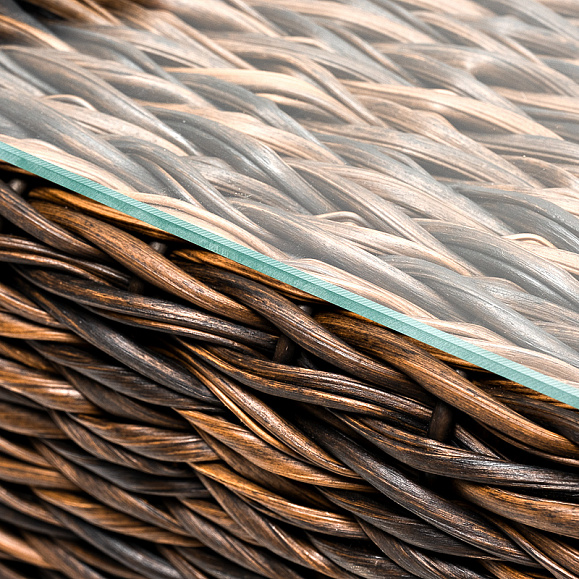 Лунго журнальный столик плетеный (гиацинт), цвет коричневый фото 6