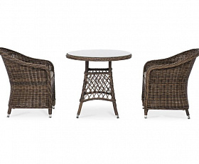 Обеденная группа Эспрессо–80 R 4SIS из искусственного ротанга, цвет коричневый