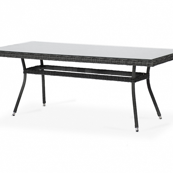 Латте плетеный стол из искусственного ротанга 200х90см, цвет графит фото 1