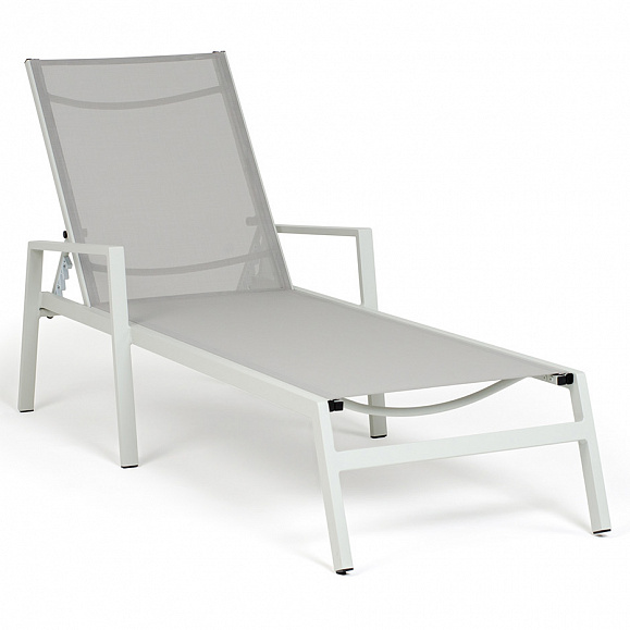 Парма шезлонг из алюминия темно-серый (RAL7024) муар, ткань текстилен серая фото 1