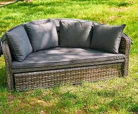Диван-трансформер Violetta Royal Family из искусственного ротанга, цвет серый