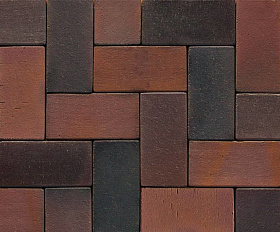 Тротуарная клинкерная брусчатка Muhr №04S Rotbraun-bunt spezial, 200*100*52 мм