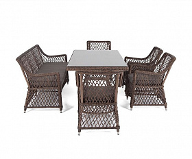 Обеденная группа Катания 4SIS на 6 персон, цвет коричневый