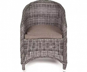 Плетеное кресло Равенна 4SIS из искусственного ротанга, цвет графит