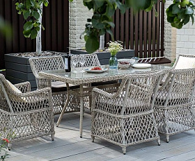 Плетеный стол Латте 4SIS из искусственного ротанга, цвет бежевый