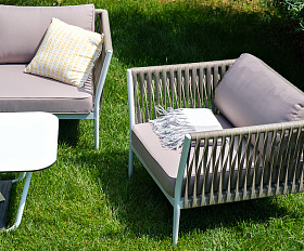 Касабланка лаунж-зона плетеная из роупа 4-местная, цвет серо-коричневый