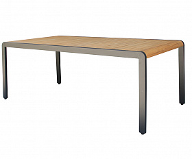 Обеденный стол из алюминия MAYA 200 см темный графит Joygarden