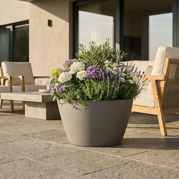 Кашпо Concretika Боул D80H45 Грине 7006 фото 1