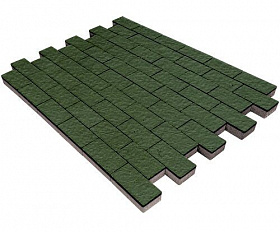 Тротуарная плитка Steinrus Прямоугольник Лайн 200х100х40 мм Темно-оливковый Бассировка