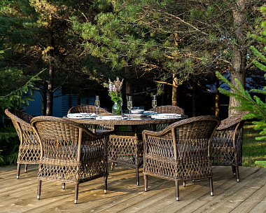 Обеденная Эспрессо–150 S 4SIS группа плетеная, цвет коричневый