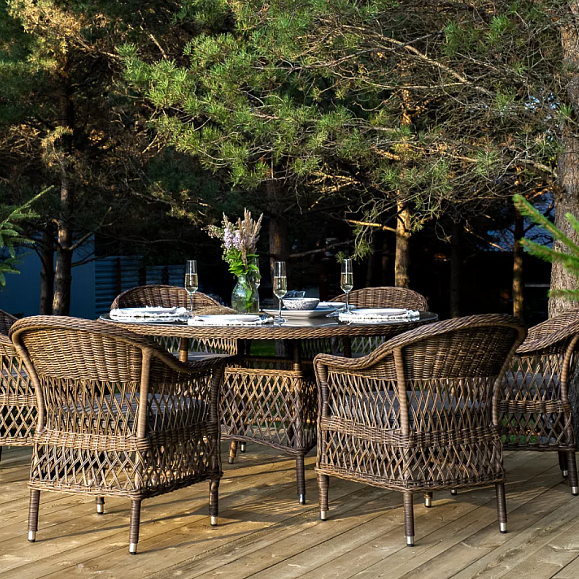 Обеденная Эспрессо–150 S 4SIS группа плетеная, цвет коричневый фото 2