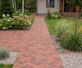 Тротуарная клинкерная брусчатка ЛСР Ливерпуль 200х100х50 мм, бордо