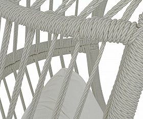 Кресло-кокон Севилья 4SIS из искусственного ротанга, цвет светло-серый