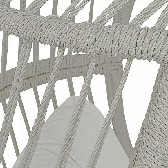 Кресло-кокон Севилья 4SIS из искусственного ротанга, цвет светло-серый фото 5