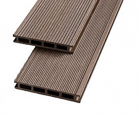 Террасная доска Экодэк Брайт Вельвет Шале, цвет Каштан