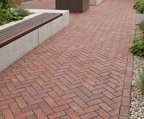 Тротуарная клинкерная брусчатка ЛСР Милан 200х100х50 мм, бордо