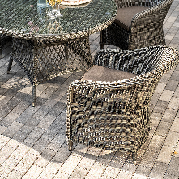 Равенна обеденная группа плетеная, цвет графит фото 5