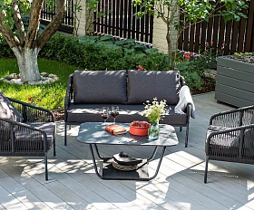 Диван двухместный Канны 4SIS из роупа (веревки), цвет темно-серый