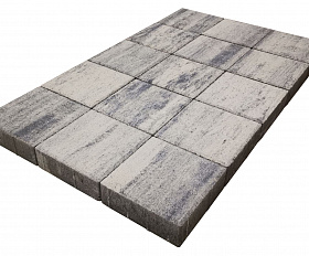 Тротуарная плитка Лидер 40 Квадрат Color Mix 60 мм Коелгинский Мрамор