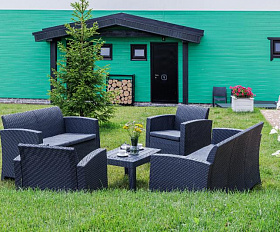 Обеденный комплект Grand Lana L Royal Family из пластика, цвет графит