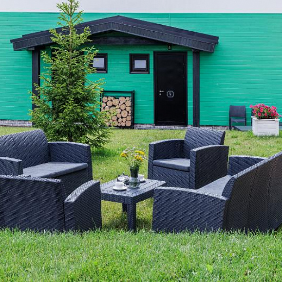 Обеденный комплект Grand Lana L Royal Family из пластика, цвет графит фото 2