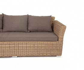 Диван трехместный Капучино 4SIS из искусственного ротанга, цвет соломенный