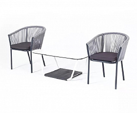 Кофейный набор Марсель 4SIS из роупа (веревки), цвет светло-серый